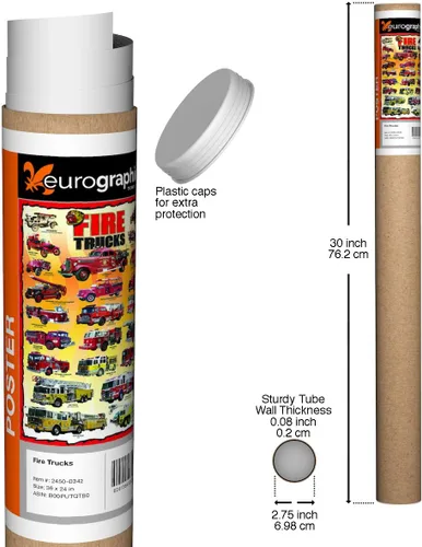 Vista 2 de Fire Trucks Kids, póster de 36 x 24 pulgadas por Eurographics