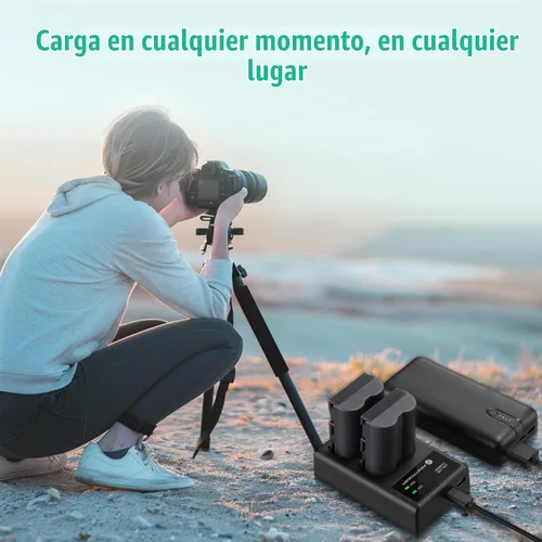 Vista 6 de FirstPower BP-511 BP-511a Batería 2-Pack 2200mAh y cargador dual para Canon