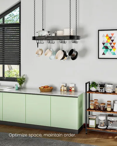 Vista 3 de CHOEZON Estante para ollas colgante de 31.7 pulgadas, estante para ollas que ahorra espacio para la cocina, estante para ollas y sartenes colgante