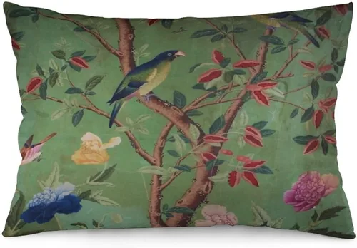 Vista 6 de Synthwave A Teal of Two Birds Chinoiserie - Fundas de almohada decorativas de 12 x 20 pulgadas, almohada decorativa para decoración del hogar
