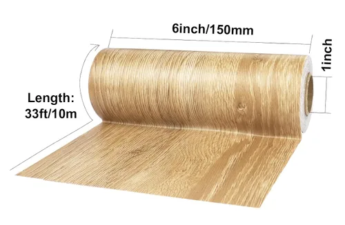 Vista 2 de BOMEI PACK Cinta de reparación de grano de madera de roble café, 1 rollo de 33 pies, parche de reparación autoadhesivo para muebles, pisos