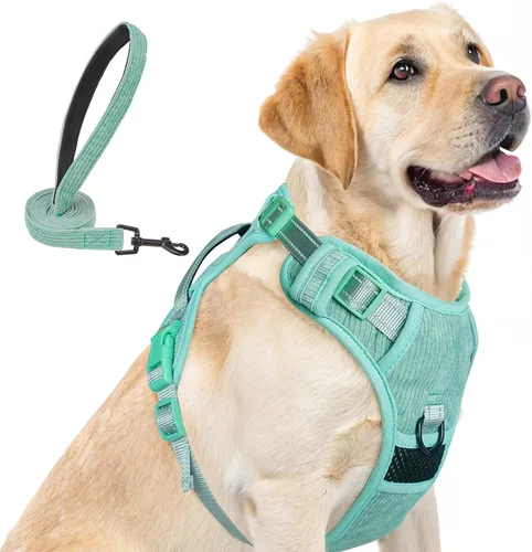 Vista 28 de BEAUTYZOO Arnés para perro sin tirones pequeño, juego de arnés y correa ajustable para perro - Fácil de usar con 3 hebillas/mango de control, arnés