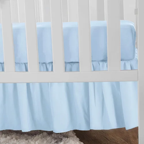 Vista 3 de American Baby Company Mini falda para cuna (24 x 38 pulgadas), falda de cama de microfibra ultra suave con volantes, azul, para niños y niñas