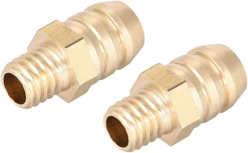 Vista 7 de uxcell Conector de montaje de latón métrico M5-0.8 macho a púa ajuste manguera ID 0.315 in 2pcs