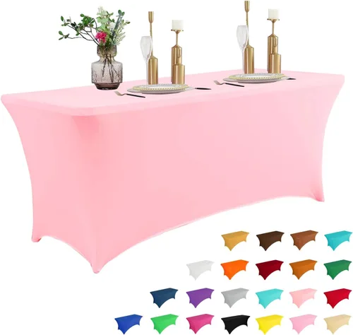 Vista 31 de IVAPUPU - Mantel de elastano para mesas rectangulares, ajustado, elástico, lavable, protector de mesa para eventos, fiestas, bodas, cócteles, Negro