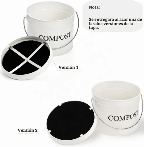 Vista 7 de AVLA Contenedor de compostaje para encimera de cocina, cubo de compostador de 1 galón, cubo de compostaje de residuos de alimentos, contenedor