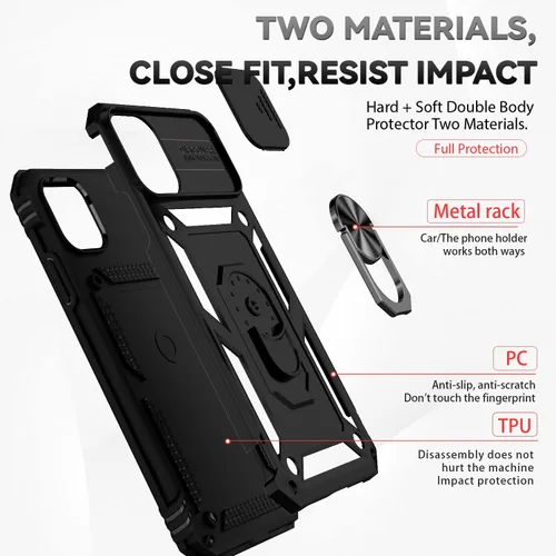 Vista 7 de Funda magnética compatible con iPhone 11 de 6.1 pulgadas, funda magnética para iPhone 11 con cubierta de cámara y soporte de grado militar, a prueba