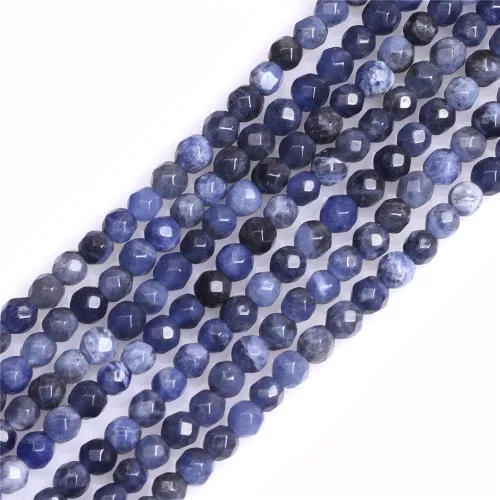 Vista 58 de GEM-Inside Cuentas espaciadoras redondas facetadas de gemas de lapislázuli azul natural semipreciosas de 2mm para hacer joyas 15