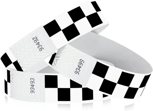 Vista 10 de 500 pulseras Tyvek con globos de Wristco para eventos, cómodas pulseras de papel resistentes a desgarros, pulseras de identificación