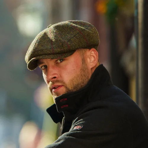 Vista 5 de Sterkowski Gorra Shelby Gorra 100% Harris Tweed Newsboy para hombre Sombrero de estilo pico de 8 paneles