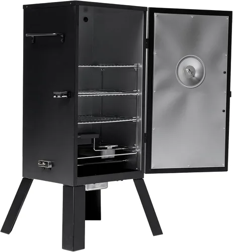 Vista 2 de Masterbuilt® Ahumador eléctrico vertical para barbacoa de 30 pulgadas con control de temperatura analógico, estantes cromados para ahumar y 535