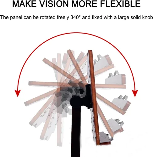 Vista 4 de Buhelyc Soporte de música, soporte de partituras retro ajustable en altura con bandeja, ajuste horizontal de 340°, antideslizante, resistente