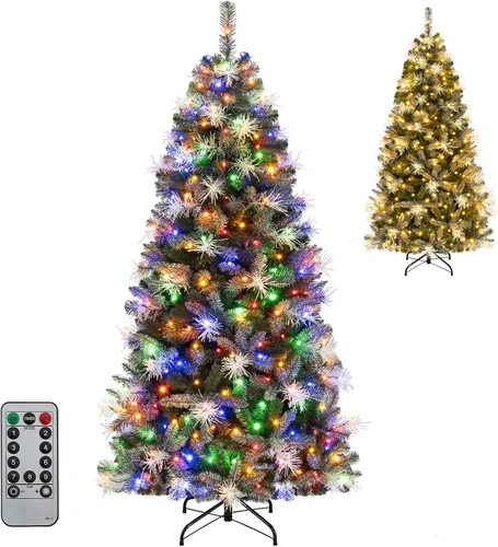 Vista 31 de GOFLAME Árbol de Navidad preiluminado de 7.5 pies con control remoto 3-Verde