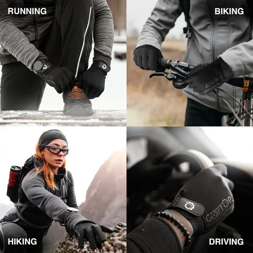 Vista 4 de GearTOP Football Gloves for Men & Women for Cold Weather, Touchscreen Winter Gloves Men Running Gear, Warm Glove Liners for Hiking, Freezer Gloves