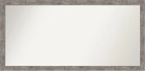 Vista 34 de Amanti Art Silver Bathroom Mirror for Over Sink, 26x45 Custom Made Marred Pewter Rectangle Vanity Mirror, Oversize Casual Wood Frame, Hangs Estaño