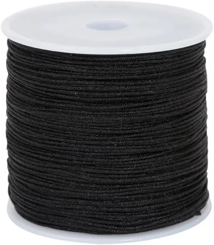 Vista 29 de Cordón de nailon de 0.020 in, hilo de ajuste para nudos chinos, collares, joyería, macramé, cuentas, pulseras de 150 yardas (negro)