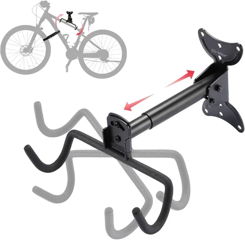 Vista 7 de UU-Major Soporte de pared para bicicleta, colgador de bicicleta resistente, gancho de bicicleta montado para pared de garaje, soporte horizontal