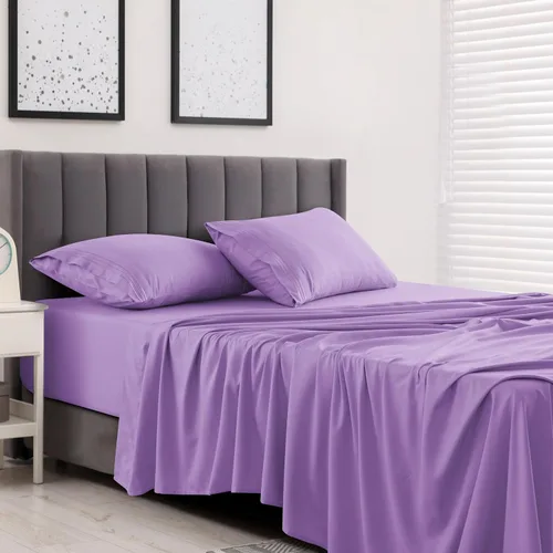 Vista 164 de LUX Décor - Juego de sábanas Twin de microfibra ultrasuave de 3 piezas con sábana encimera, sábana bajera de 16 pulgadas de profundidad y funda