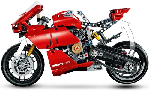 Vista 4 de LEGO 42107 Technic Ducati Panigale V4 R - Kit de construcción de modelos coleccionables con caja de cambios y suspensión de trabajo, idea de regalo