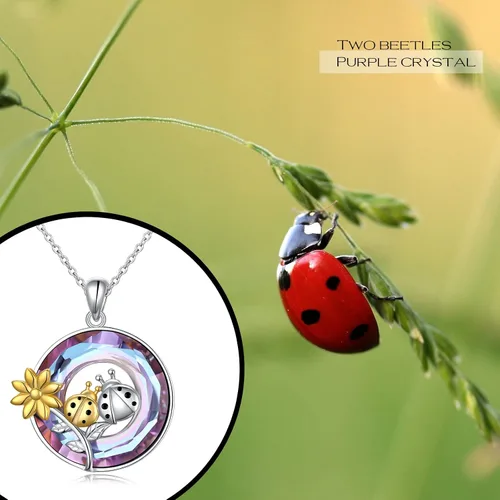 Vista 5 de Collares de animales para mujeres y niñas de plata de ley 925 con colgante de rana, mariquita, cobaya, camello, jirafa, gato, seta, paloma, joyería