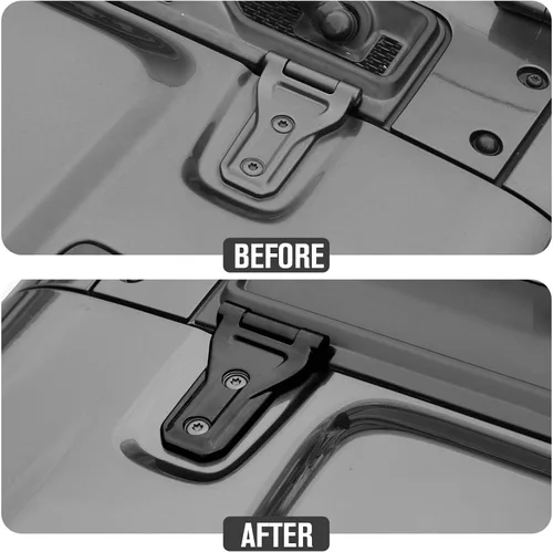 Vista 2 de JeCar Cubiertas de bisagra de capó, accesorios exteriores compatibles con Jeep Wrangler JL JLU 2018-2023, color negro
