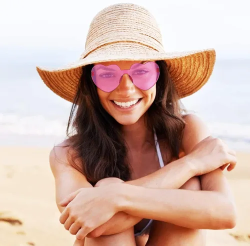 Vista 5 de Virtue morals Gafas de sol con forma de corazón para San Valentín, Mardi Gras, regalos de fiesta de verano para mujeres..
