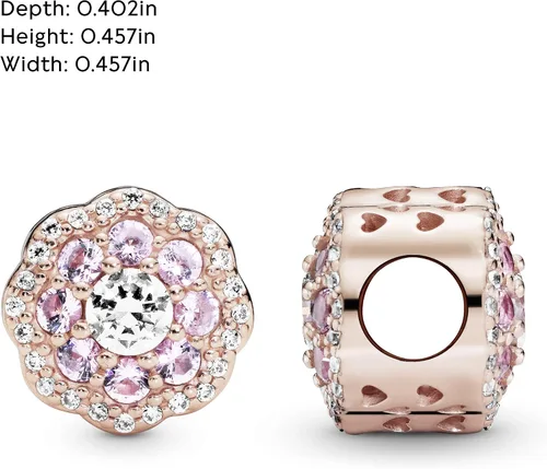 Vista 5 de PANDORA Joyería de cristal rosa brillante y dije de circonita cúbica en rosa Metal Cristal Circonita cúbica