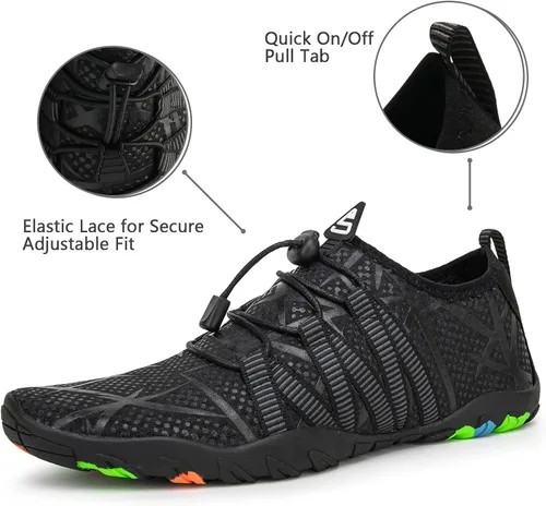 Vista 4 de WateLves - Zapatos de agua para hombres y mujeres, para natación, para la playa, la piscina, surfear, hacer yoga o aeróbics acuático, calcetines
