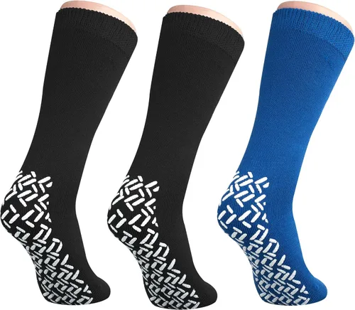 Vista 29 de NOBLES HEALTH CARE PRODUCT SOLUTIONS Paquete de 3 pares – Calcetines antideslizantes XXXL anchos para personas con diabetes hinchada en los pies