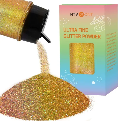 Vista 20 de HTVRONT Polvo holográfico de purpurina fina – 50 g/1.76 oz purpurina negra para resina, purpurina extrafina de 0.008 pulgadas para vasos, tarjetas