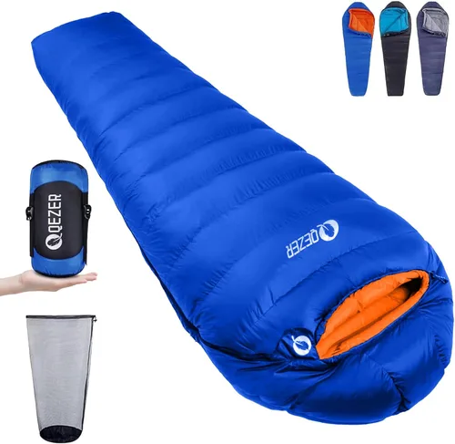 Vista 12 de Down Sleeping Bag for Adults, 0°F 10°F 15°F 20°F 600 Fill Power Mummy Lightweight Compact Cold and Warm Weather Backpacking Sleeping Bag for Camping