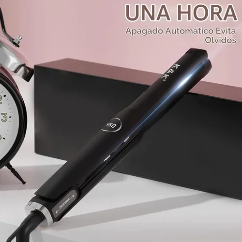 Vista 8 de Mini plancha plana de 1/2", alisadora de pelo de titanio turmalina para cabello corto Negro