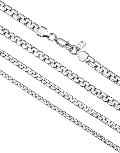 Vista 8 de Cadenas de acero inoxidable para colgantes, cadena de caja plana Chapado en negro