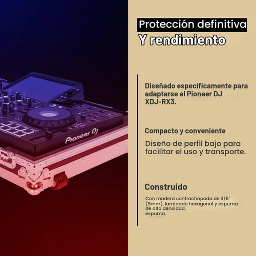 Vista 4 de Headliner - Carcasa de perfil bajo con ruedas, compatible con Pioneer DJ Negro