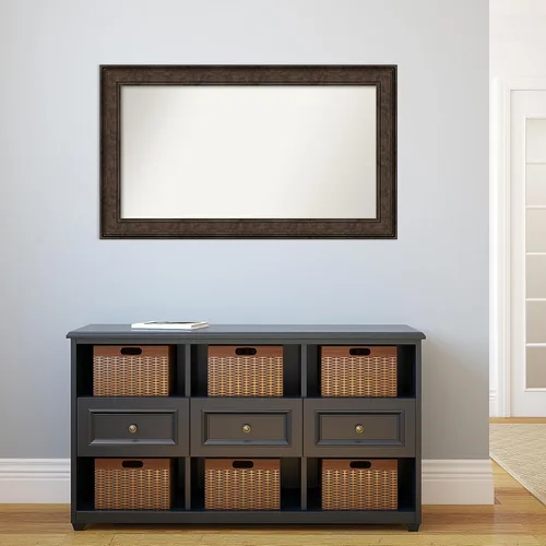 Vista 1107 de Amanti Art Espejo de pared personalizado no biselado (25 x 25 pulgadas), marco de bronce acentuado, varios tamaños personalizados, espejo de baño