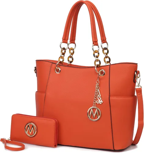 Vista 32 de MKF Collection - Juego de bolsa de mano para mujer, con cartera y asa superior, de piel vegana