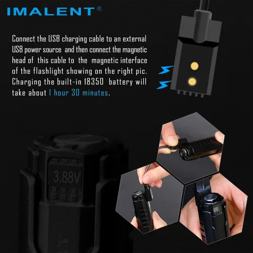 Vista 5 de IMALENT LD70 EDC linterna de mano recargable, alto rendimiento 4000 lúmenes con un CREE XHP70.2 LED, 5 niveles de claridad para acampar y senderismo