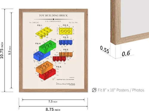 Vista 3 de Poster Master Póster de juguete de construcción de 2 piezas, estampado de patente de bloques de construcción, arte de minifigura, diseño