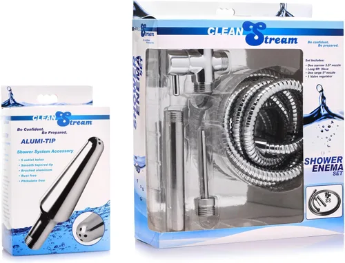 Vista 9 de Sistema todo en uno de 4 boquillas para hacer enemas en la ducha Juego de enema de ducha prémium Cleanstream