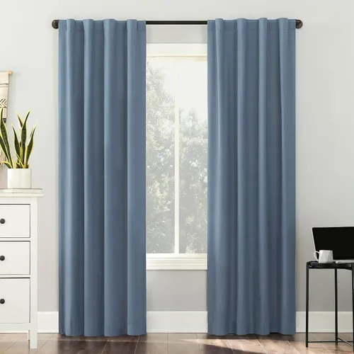 Vista 25 de Sun Zero Cyrus - Juego de 2 cortinas térmicas con pestañas, opacas 100%, 2 unidades Gris carbón