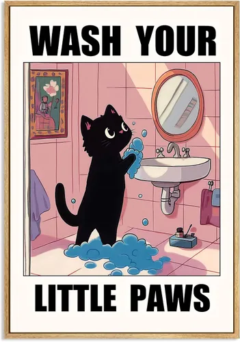 Vista 8 de Henri Matisse - Póster de pared con diseño de perro negro en la bañera, diseño vintage estético de animales, divertido arte de pared para baño