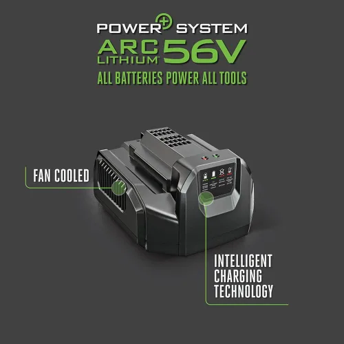 Vista 2 de EGO Power+. Cargador de ion de litio estándar de 56 V para equipos EGO Power+ Negro