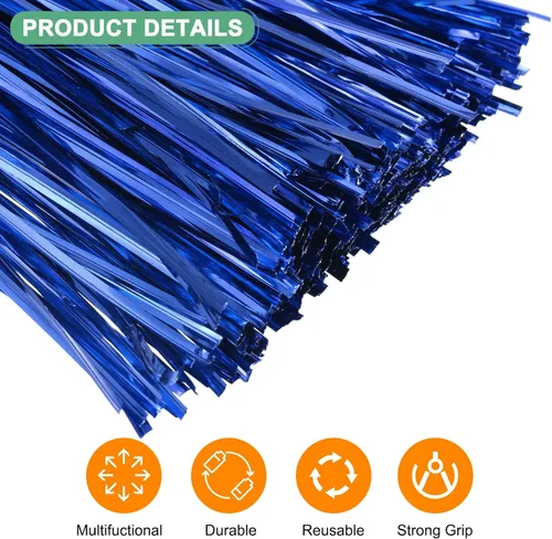 Vista 2 de M METERXITY Paquete de 750 corbatas de metal de 12 pulgadas para Navidad, decoración de fiestas, plantas de jardín, envoltura de regalos, pan