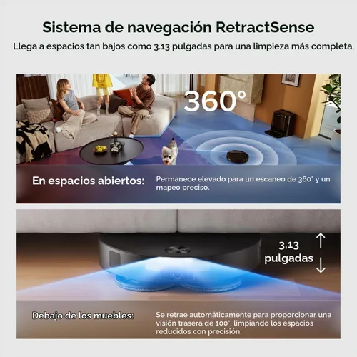 Vista 5 de roborock 2026 New Qrevo Edge 3 Pro Robot Vacuum and Mop, 36000 Pa Suction Black