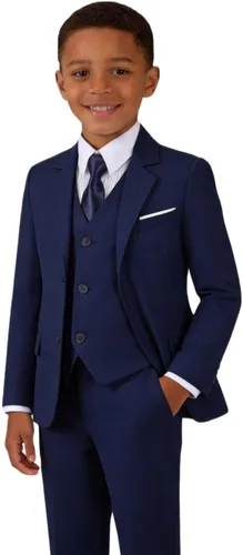 Vista 23 de Traje formal para niños pequeños, esmoquin para boda Negro 4 piezas