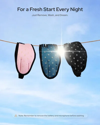 Vista 5 de MUSICOZY Auriculares Bluetooth para dormir de lado Rosa (mesh pink)