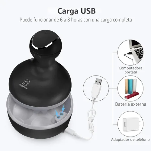 Vista 6 de Comfier - Masajeador eléctrico para cuero cabelludo, impermeable, con múltiples modos de vibración, masajeador de cabeza portátil y manual