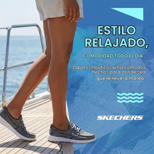 Vista 2 de Skechers Zapatos planos GO Walk Lite Isla para mujer Negro/Blanco
