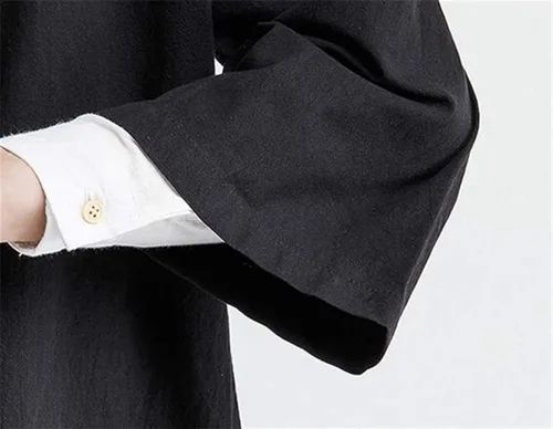 Vista 5 de HZCX FASHION Chaquetas tipo kimono para hombre, bata ligera de algodón y lino, cárdigan samurái