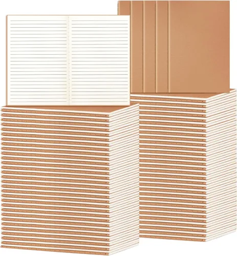 Vista 11 de ALKALO Paquete de 6 cuadernos de papel kraft de cuadrícula A5 a granel, cuadernos de diario, cuadernos de papel cuadriculado A5, 8.3 x 5.5 pulgadas